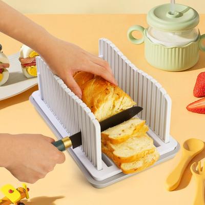 Foldable Manual Bread Slicer with Bread Crumb Tray Bread Slicing Plate  Baking Accessories