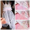 Hair Accessories Happy Birthday Hairband Headwear Lace Mesh Hair Hoop Crown Gauze Headband  Girls