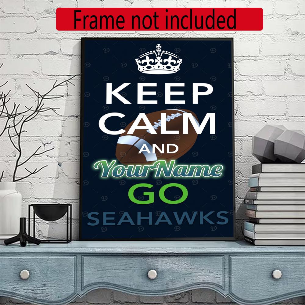 Seattle Seahawks Customize Your Name Diamond Painting Round Diamond Rhinestones Mosaic Diamond Embroidery Wall Paintings Rhinestones Gift Frameless