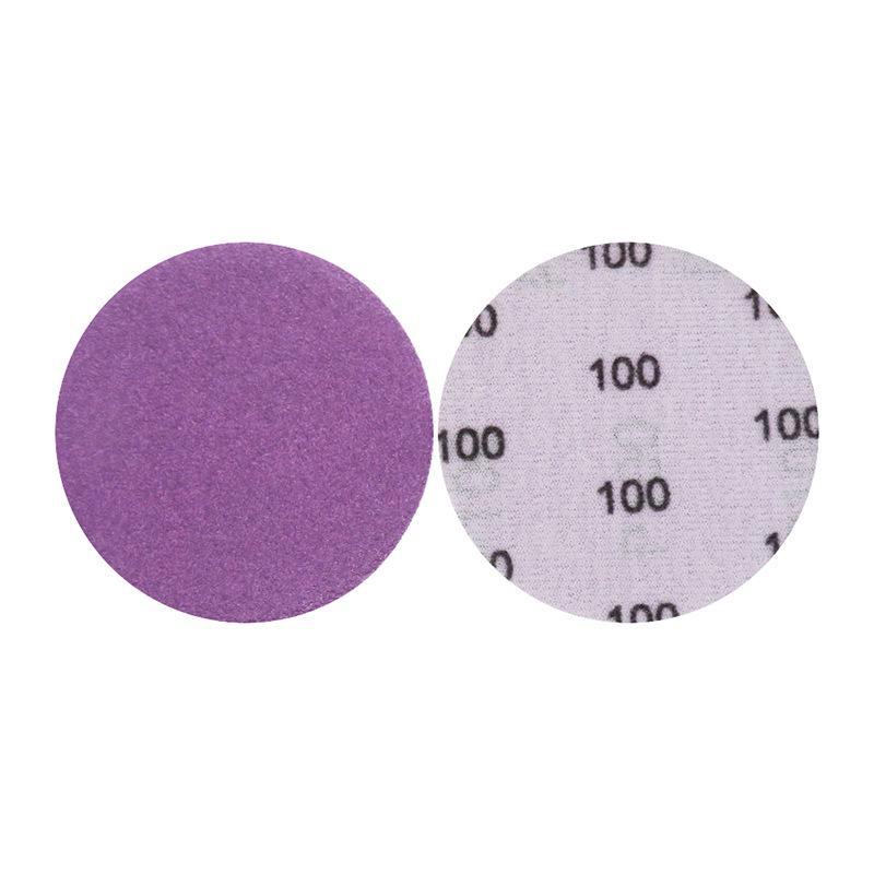 3" 75 mm lila selbstklebendes Flock-Schleifpapier zum Polieren von Autolack