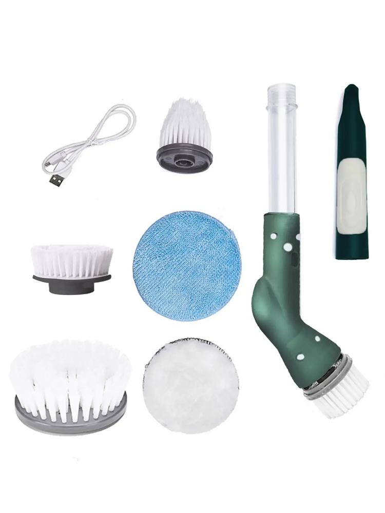 

Электрические отжимные скрубберы Многофункциональная электрическая щетка для чистки ванной комнаты и туалета Бытовая отжимная скруббер для кухонной щетки зелёный