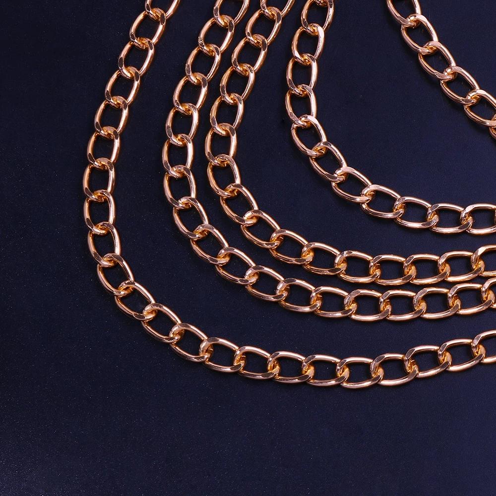 Stonefans Multi Layer Thigh Chain Harness Female Accessories Sexy Metal Belt Prsonality Vintage Garter Leg Chain Body Jewelry