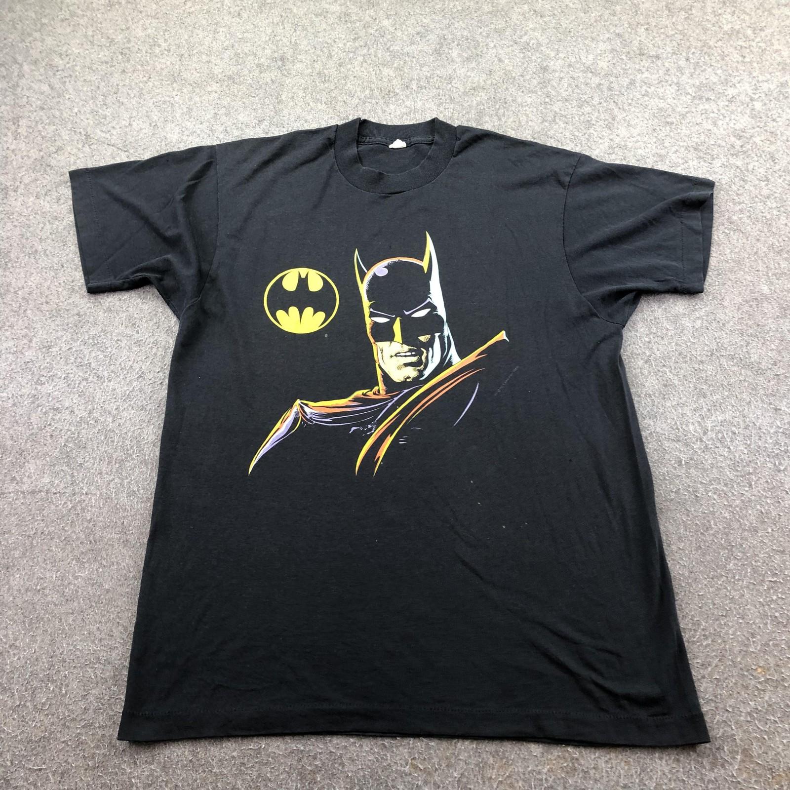 Vintage Batman Shirt Mens Large Black DC Comics Logo Superhero Bat Signal 80s Unisex T-Shirt XXL