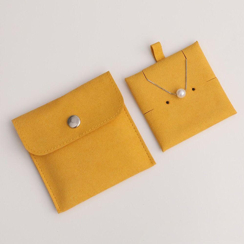 Portable Microfiber Snap Button Storage Pouch Jewelry Bag Bracelet Bag Packaging Bag