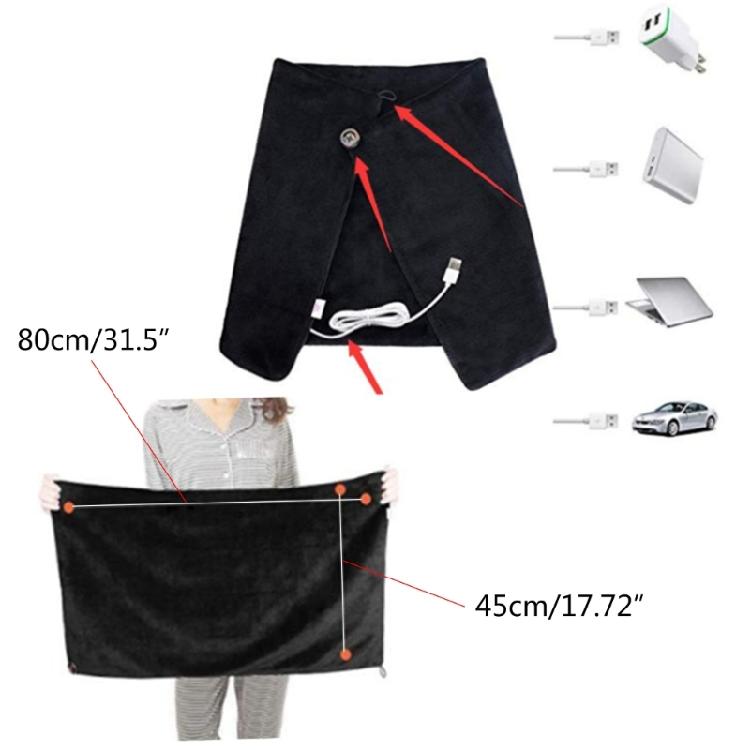 USB Electric Heating Shawl Rechargeable Dormitory Electric Heating Blanket