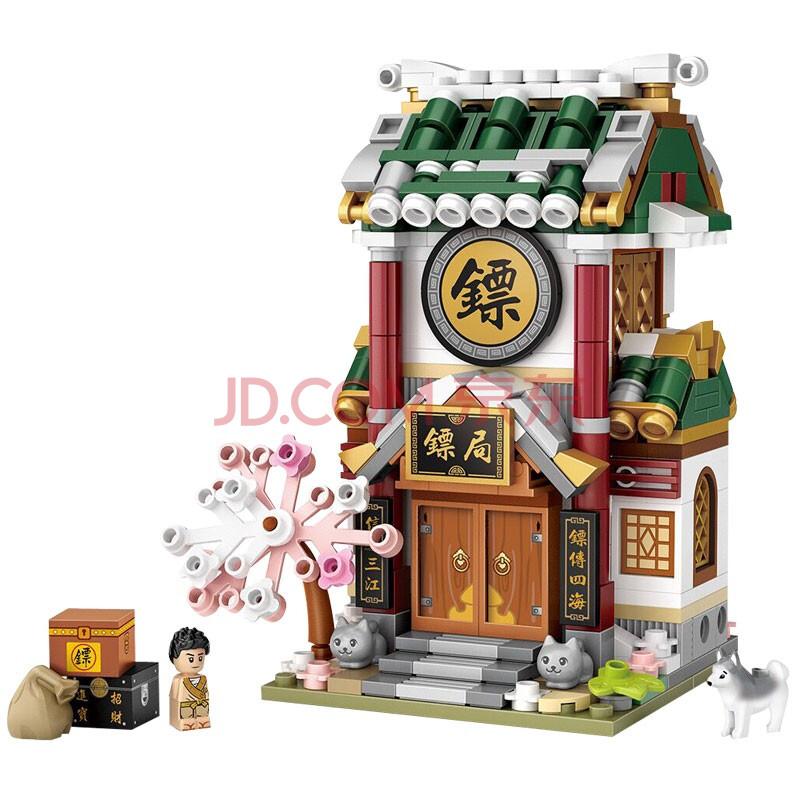 Klocki LOZ Mini Sklep Uliczny Styl Chiński Klocki Budowlane Bar Sklep z Jedzeniem Zabawki do Składania Dla Dzieci Prezenty Świąteczne Dziewczynki 1722