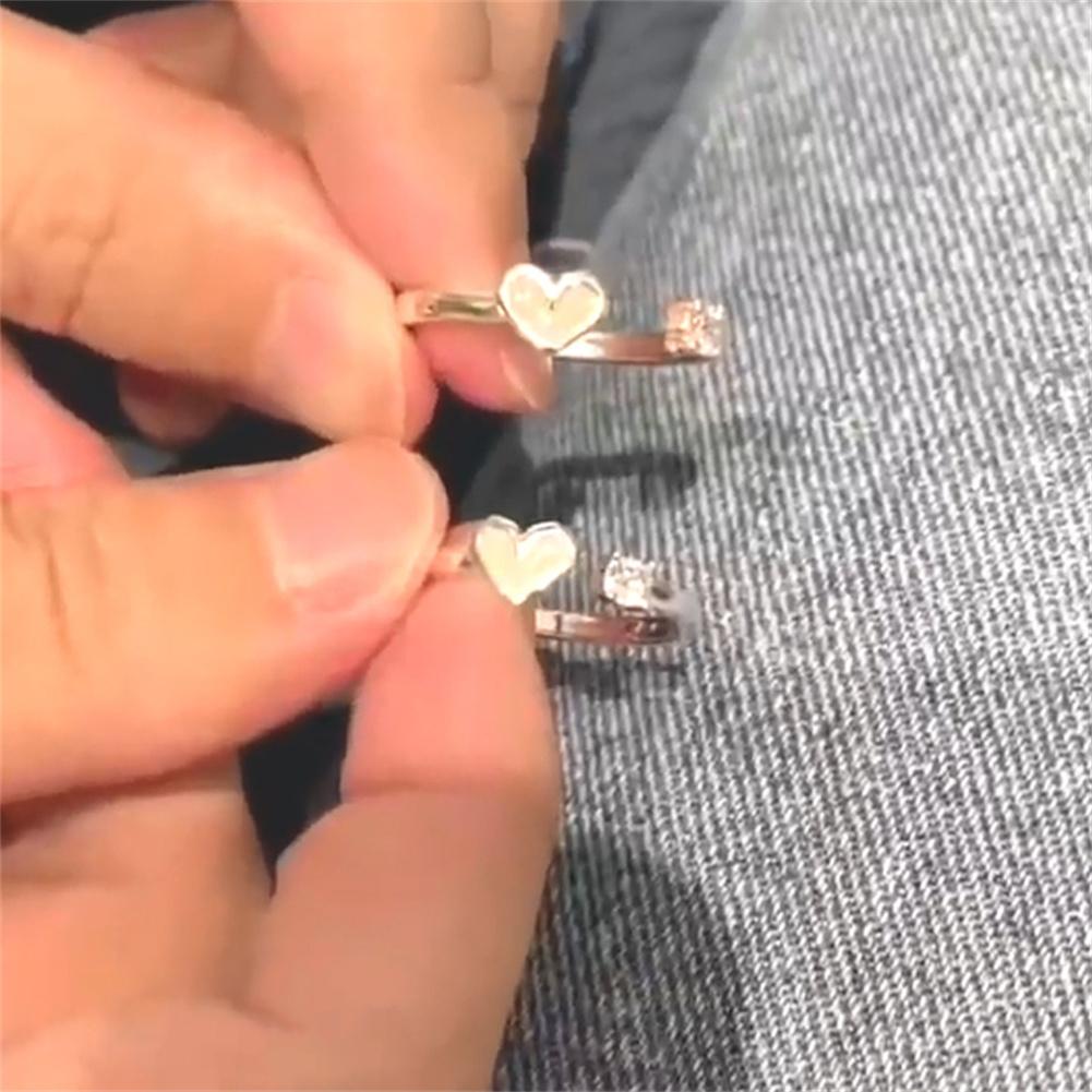 Anello alla Moda a Forma di Cuore Luminoso per Donna Ragazza Retro Blu Fluorescente Regolabile Anelli Aperti Gioiello Regalo