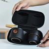 Black Pottery Outdoor Travel Tea Set Portable Ceramic Gift 1 Teapot 3 Teacups  Dehua Kungfu Teaware Gift Box