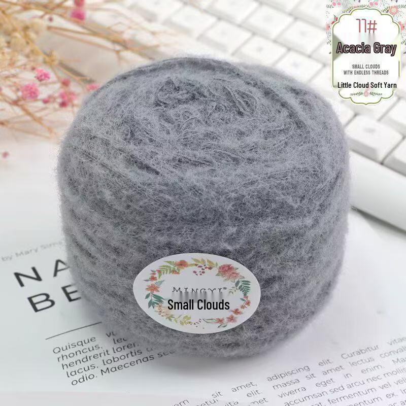 6-Strand Mousse Cloud Soft Scarf Hat Crochet Kit - Handmade Snow-Step DIY Milk Waffle Stitch Yarn