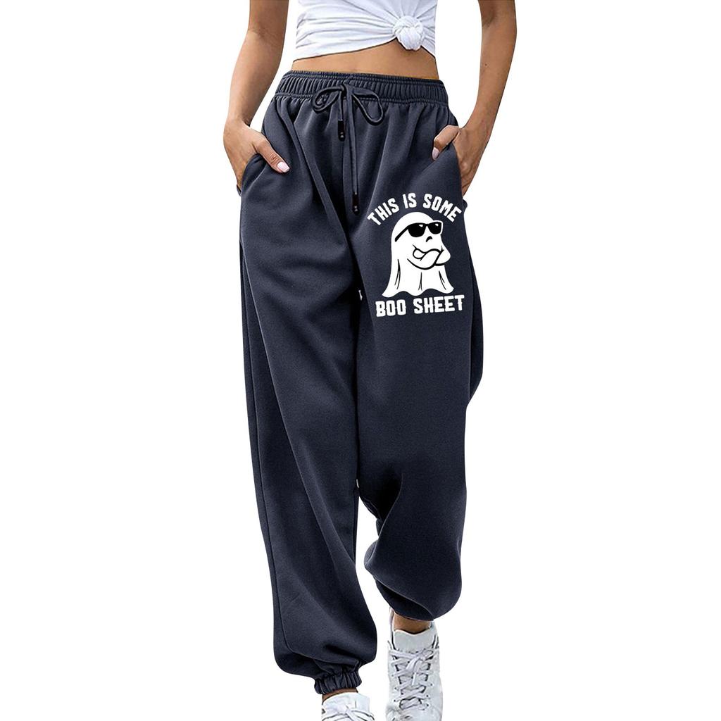 Kadın Spor Kemerli Cepli Moda Patchwork Kontrast Elastik Bel Pantolon Günlük Eşofman Altı