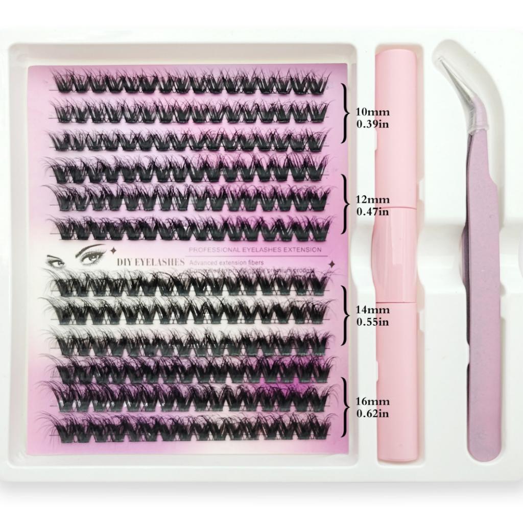 Diy Segmented False Eyelashes 5D Dense Self-Grafting Eyelash Set Single Cluster Simulation Large Capacity