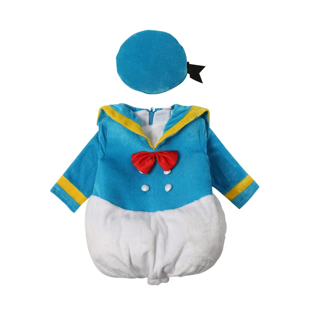 [SCLYX] Cute Sailor Uniform for Girls, Cute 2-Piece Set, Includes Mini Hat, Duck Costume, Duck Clothing, Duck Kigurumi Costume, Duck Costume,
