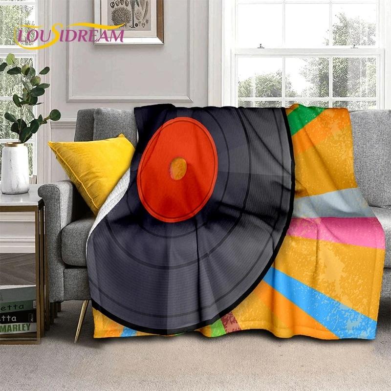 Vinyl Record Music DJ Screen Tape Soft Flannel Blanket for Bed Bedroom Sofa Picnic,Throw Blanket for Cover Outdoors Leisure Gift