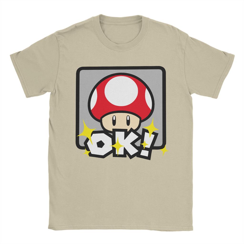Super Marios Red Mushroom Men's Women's T Shirts Vintage Tee Shirt Short Sleeve Crew Neck T-Shirt Cotton Gift Idea Tops