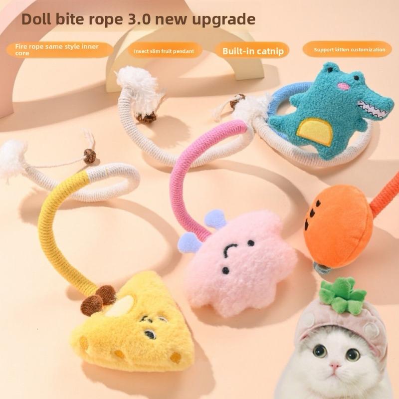 Cat Bite Rope, Cat Toys for Self-entertainment and Boredom, Scratch-resistant and Biting Teething Sticks, Cat Teasing Sticks, Pet Supplies