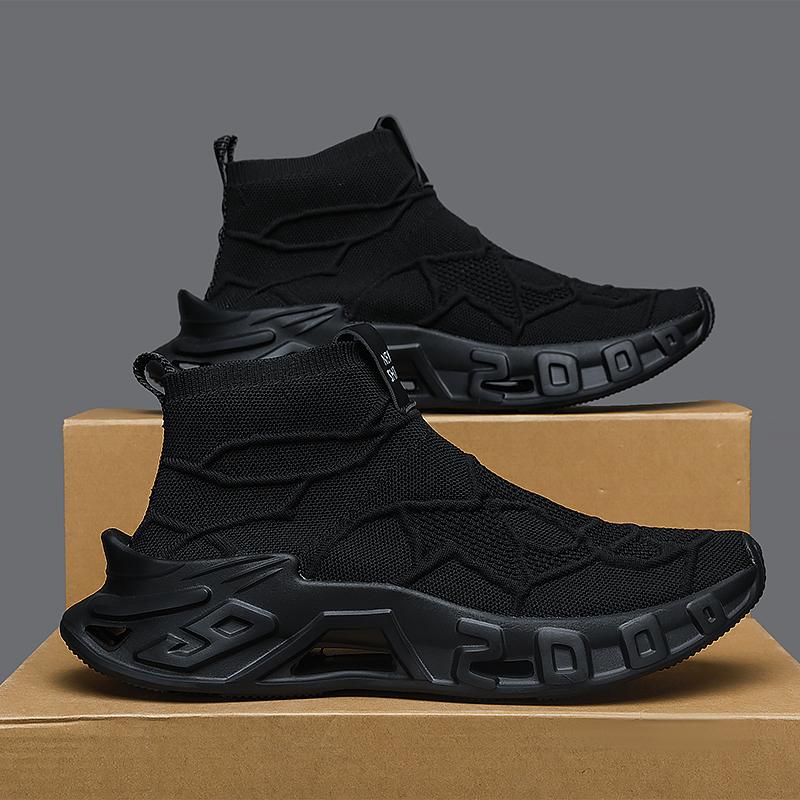 High-Top Sports Shoes Are Novel Fashionable Non-Slip Durable Suitable for All Seasons Sneakers Men Sheos Trainers Tides Running