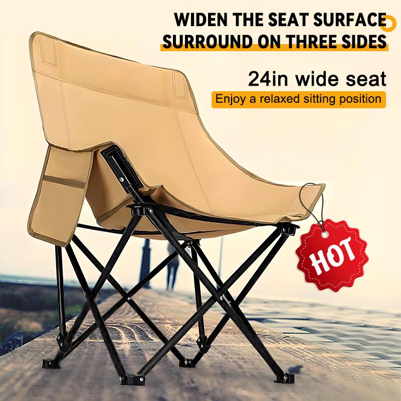 

Outdoor Portable Folding Chair, Moon Chair, Camping Chair, Car Portable Leisure Chair, Folding Fishing Chair жовтий