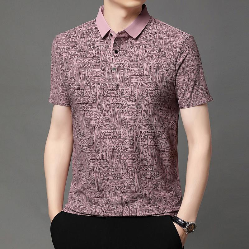 Summer Polo Short Sleeve Wrinkle-Resistant Casual Lapel Collar T-Shirt M