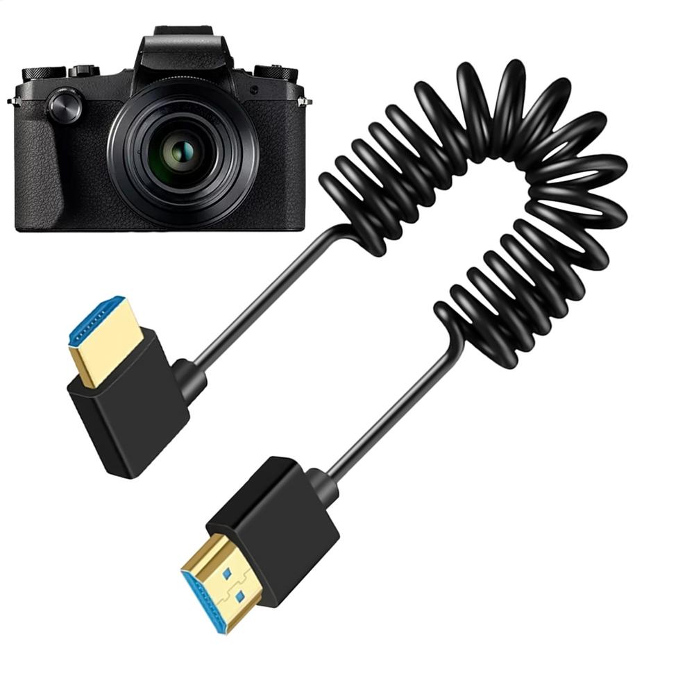 Camera Monitor Coiled Cable High Speed Support Monitor Screens Cable Compact Thin Spring Stretch Cord Supports For Photography