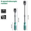 Adjustable Length Ratchet Spanner 90 Teeth Design Ergonomic Grip Professional Automotive Repair Ergonomic Handle Wrench