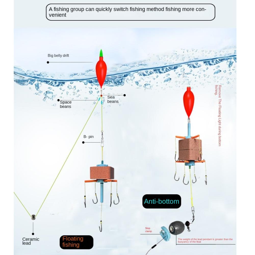 Fünf Haken Vorfach Futterkorb Blei Kohlenstoffstahl Angeln Feder Köderkorb Angeln Köderkorb Outdoor