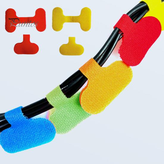 

10 Pcs Write-on Cord Labels Cable Tabs Reusable Cable Organizer Nylon Hook And Loop Cable Labels Electrical Cables Identification Tabs for Home Unwritable червоний