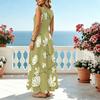Women's Beach Maxi Dress Sleeveless Lightweight Flowy Dress for Summer Vacation,Daily Wear & Travel,Versatile Fashion Outfit for Photoshoots