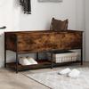 VidaXL Storage Bench Smoked Oak 100x42.5x47 Cm Engineered Wood, Bench, Shoe Bench, Entryway Bench, Bench of 839025