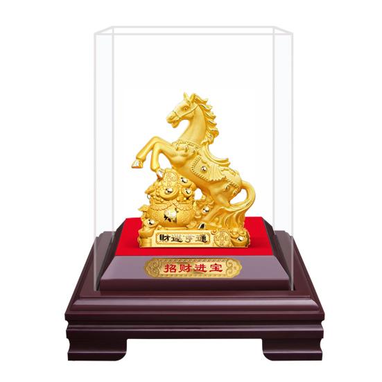 Yousheng Goldenes Pferd Figur Bringt Glück Reichtum Chinesischer Stil Pferdestatue Fengshui Dekoration Heim Büro Schreibtisch Ornament