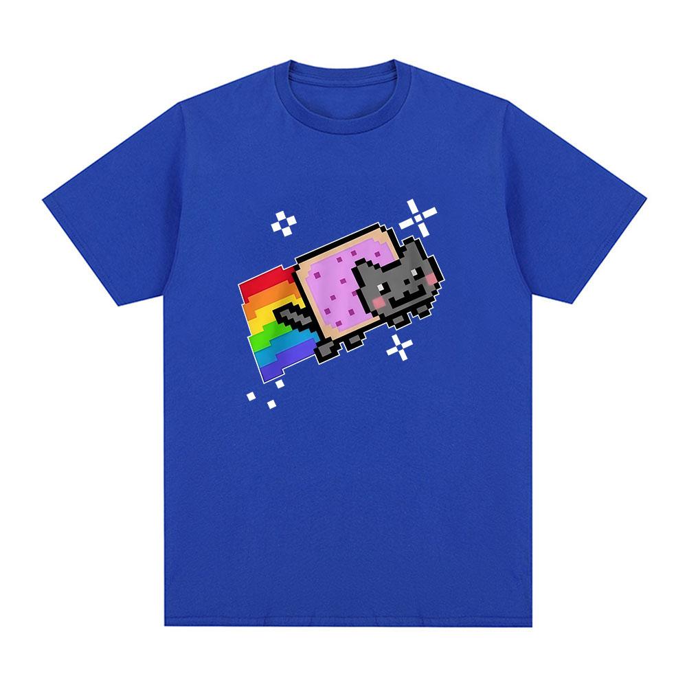 Nyan Cat Zabawny Mem T-shirt Tęczowy Mężczyźni Kobiety Odzież Moda T-shirty Harajuku Codzienne Bawełniane Krótkie Rękawy T-shirty Streetwear