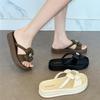 Fairy Style Beach Sandals 2025: Durable, Fashionable Medium Heel Single Strap Slippers for Women