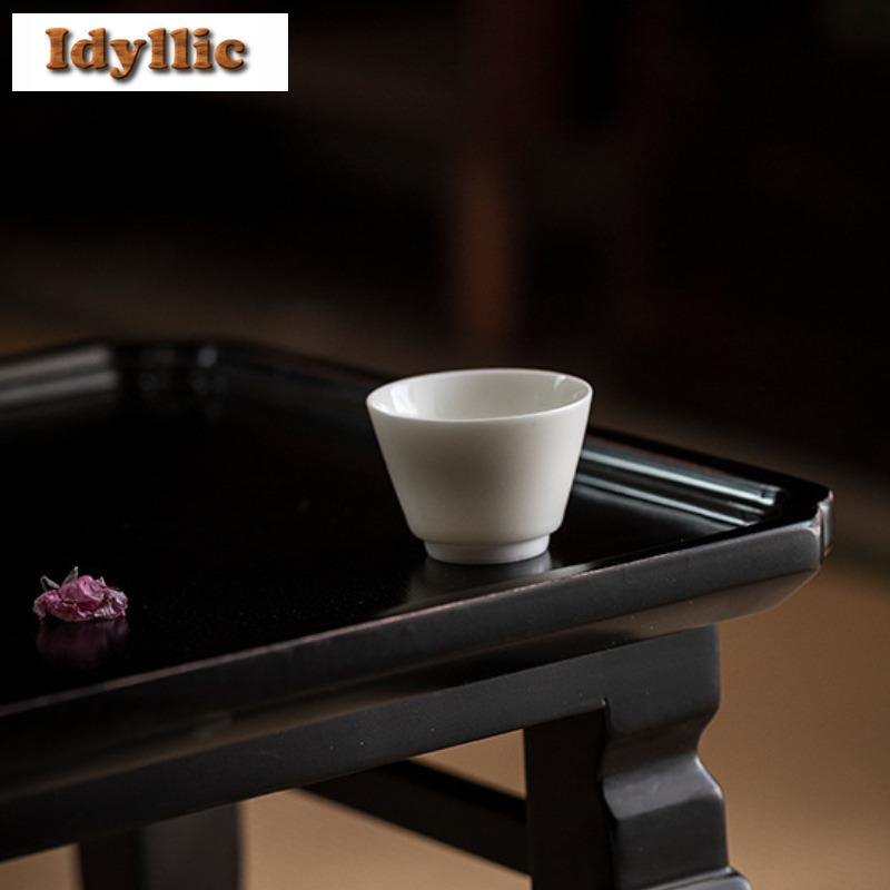 2pc/lot Horseshoe Teacup Luxury Tea Bowl Water Jug Tea-tasting Fragrance Cup Chazhan Master Cups Household Cafes Supplies 35ml