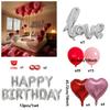 Silver Birthday Party Balloon Set Love Balloon Red Heart Balloon for Birthday Party Decoration Photography Props
