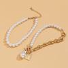 Wholesale Summer Beach Collection Vintage Bohemia Pearls Coins Pendants 2pc Set Women Ankle Bracelets