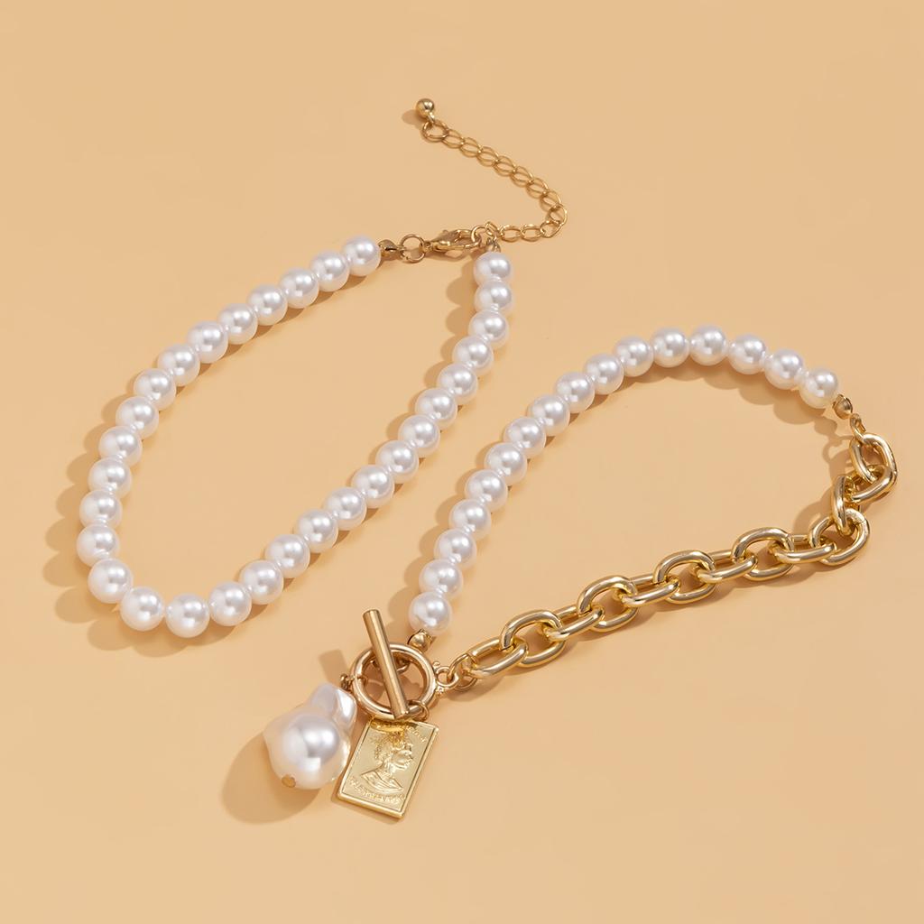 Wholesale Summer Beach Collection Vintage Bohemia Pearls Coins Pendants 2pc Set Women Ankle Bracelets