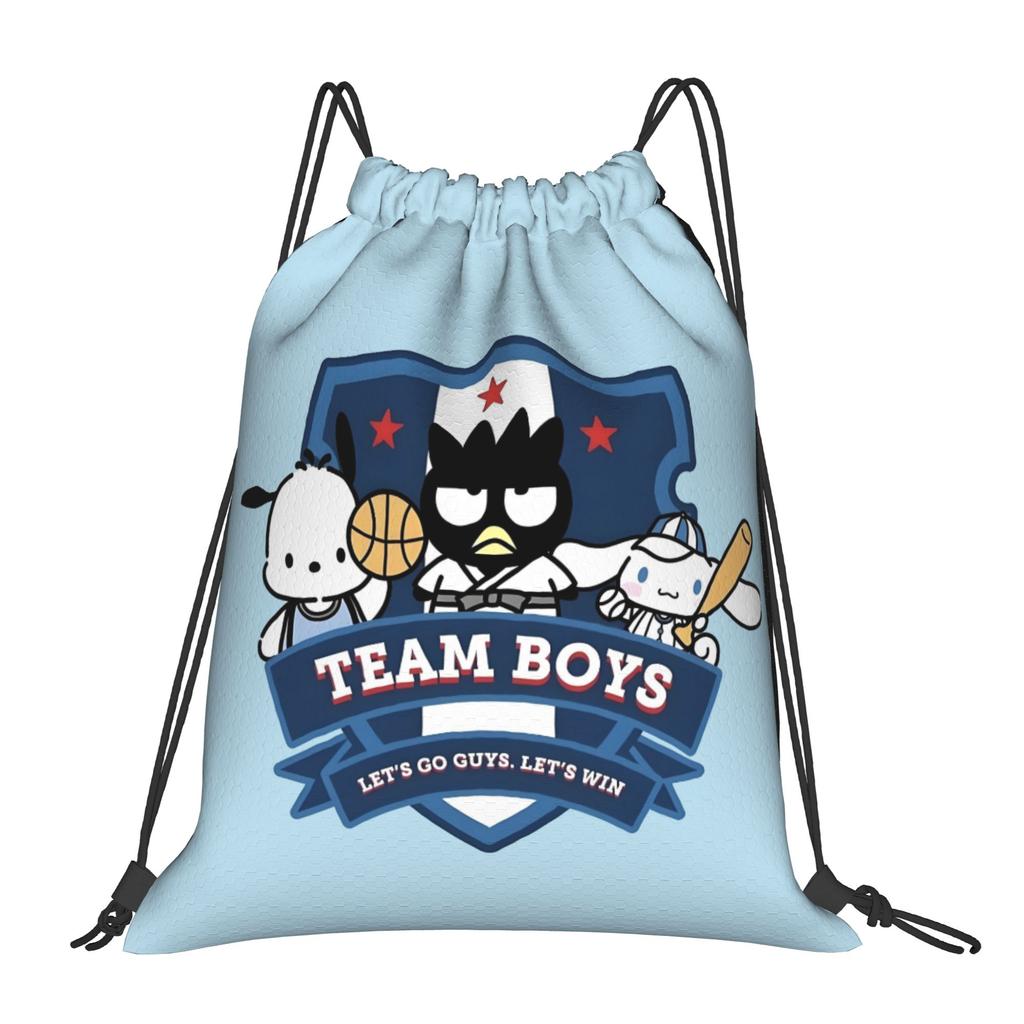 Custom B-BADBADTZ Drawstring Backpack Sports Gym Bag for Men Women Penguin Anime Shopping Sackpack
