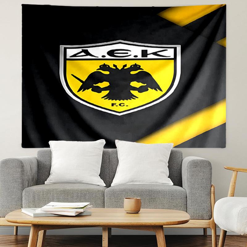 AEK Athens FC Print Tapestry, Lightweight Wall Hanging, for Bedroom, Dorm, Living Room, Home Art Decor, Birthday Christmas Gift for Friends