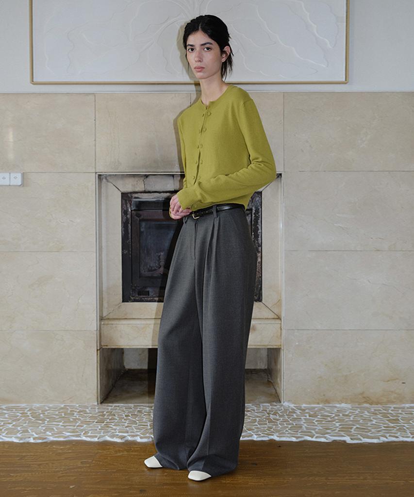 EN OR Two Tuck Wide Slacks - Charcoal