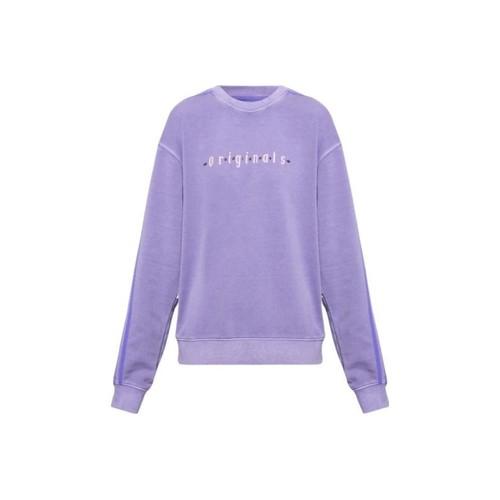 adidas Letter Print Crewneck Loose Sweatshirt for Women, Light Purple M светло-фиолетовый