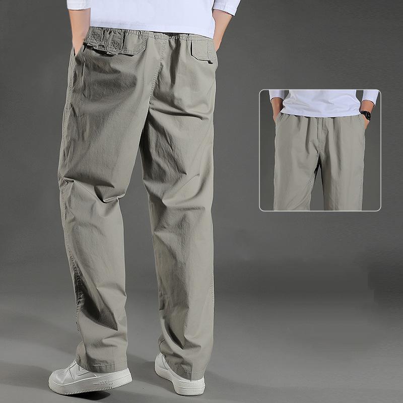 

Мужская летняя одежда Свободные брюки Дышащие Прямые Повседневные брюки Мужские брюки карго L серый