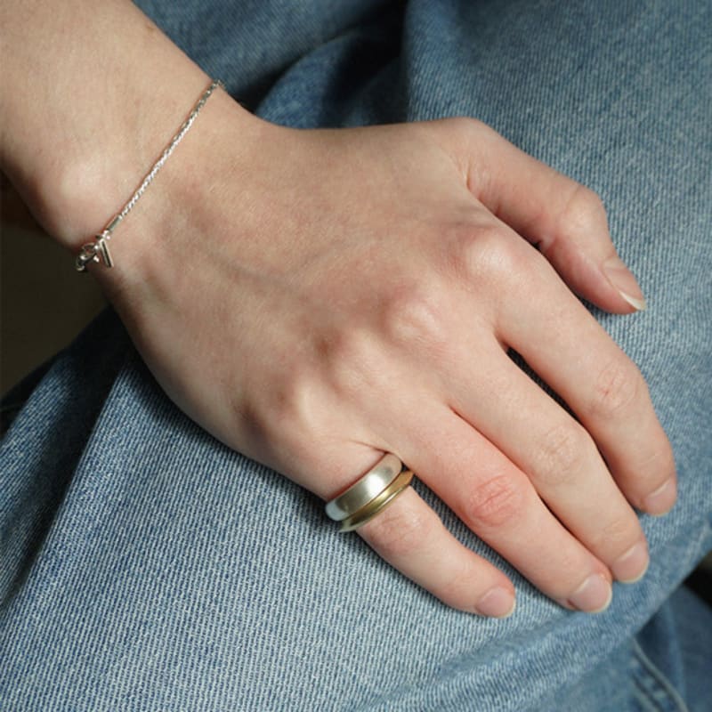 OURPIERRE PLATE RING MATT VERMEIL