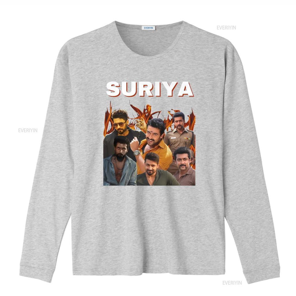 SURIYA Tamil T shirt vintage Washed Stretched Soft designer clothes Breathable fashion Slightly Versatile Comfortable graphic