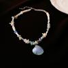 Dopamine Ocean-Inspired Clavicle Necklace: Acrylic Seashell, Starfish, Imitation Pearl, for Women with High-End Style.