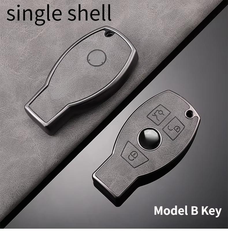 For Mercedes-Benz TPU Car Key Cover E-Class/Class E300L/C260L/A200L Car Key Decorative Leather Pattern All-Pack Protective Case