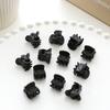 Matte Black Cube Mini Hair Clip 48p
