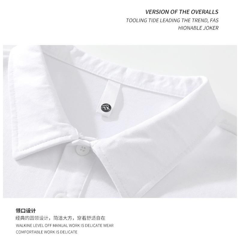 Men Turn Down Collar Short Sleeve Polo Shirt Gradient Washed Fake Two Piece Loose Casual Tops