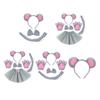 Maus Kostüm Set Maus Ohren Stirnband Schwanz Fliege Handschuhe Tutu Rock für Kinder - Halloween Weihnachten Tier Cosplay Requisiten
