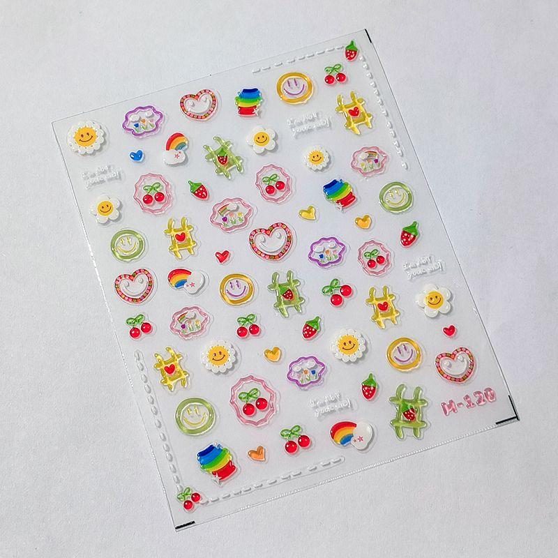 

Season Transparent Moisturizing Jelly Strawberry SUNFLOWER Three-Dimensional Relief Nail Sticker Waterproof Nail Sticker Ornament M120 M120 water jelly