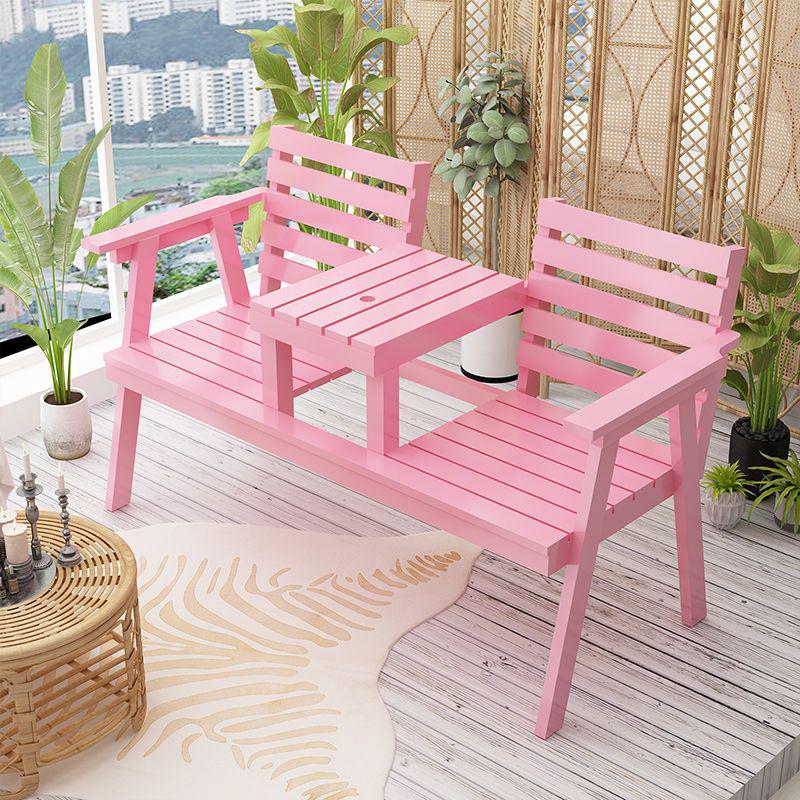 Solid Wood Outdoor Folding Bench Chair for Garden, Courtyard, or Balcony