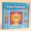 Materiale Fatto a Mano Libro di Adesivi per Bambini Palla di Pelo Animale Educativo Kit Artistico Pompom Apprendimento Precoce Montessori Artigianato con Pompom
